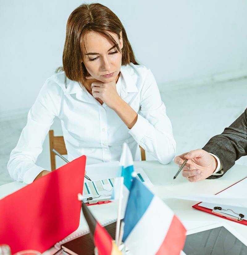 insurance agent meeting clients documents